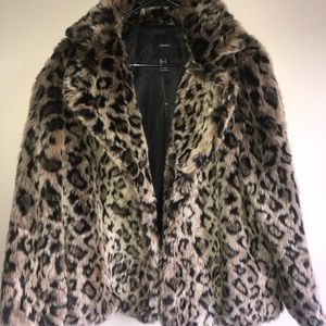 Cheetah Print Faux Fur Jacket